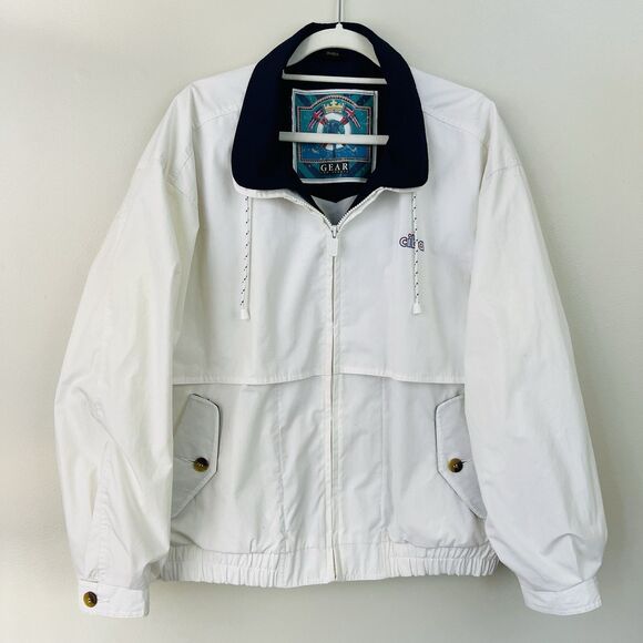 Vintage Gear for Sports White CIBA-Geigy (Novartis) Sponsor Windbreaker Jacket M
